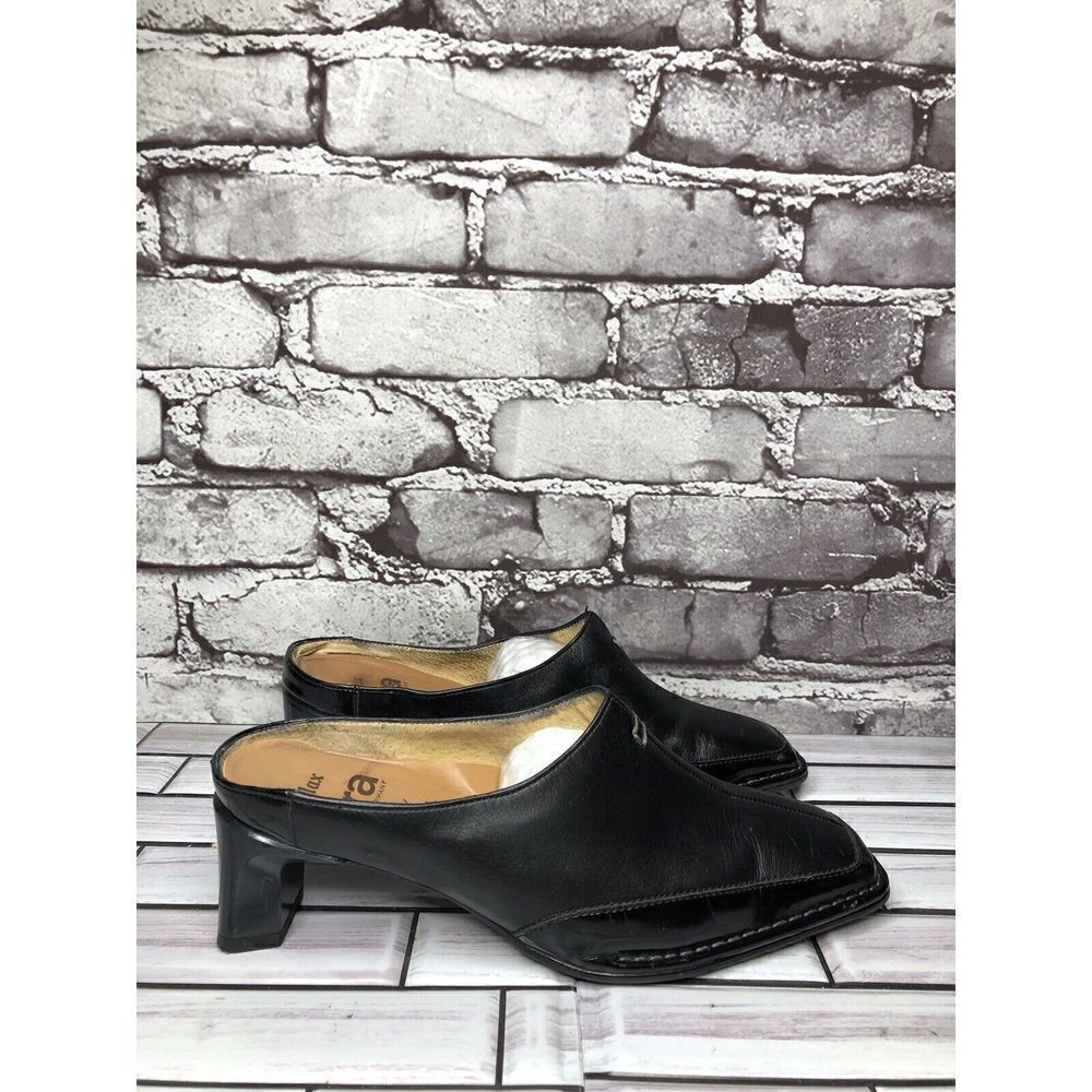 Ara Relax Flex Echt Leder Black Leather Heel Mules Women’s Sz 7M US/5UK/38EU